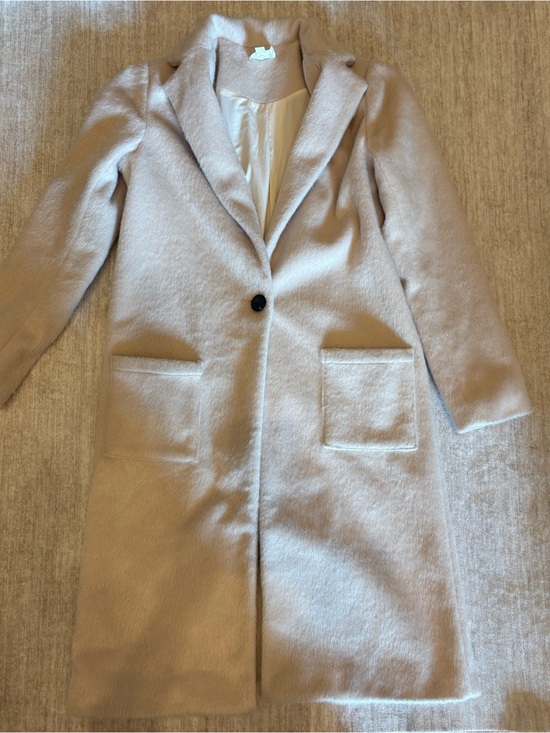 Everly Jackets & Blazers - Everly Women’s Cream Colored Long Wool-Blend Coat Size Small